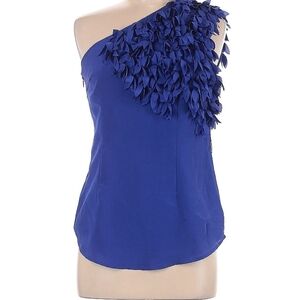 Black Brand Royal Blue One-Shoulder Blouse